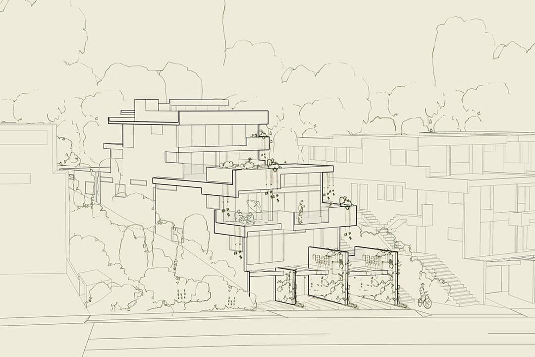 Silver Lake Lot + R.M. Schindler plans updated by DSH // architecture